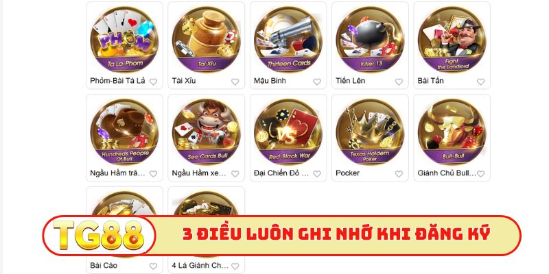 3 điều luôn ghi nhớ khi tiến hành đăng ký TG88