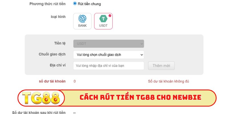 Cách rút tiền TG88 chuẩn nhất cho newbie